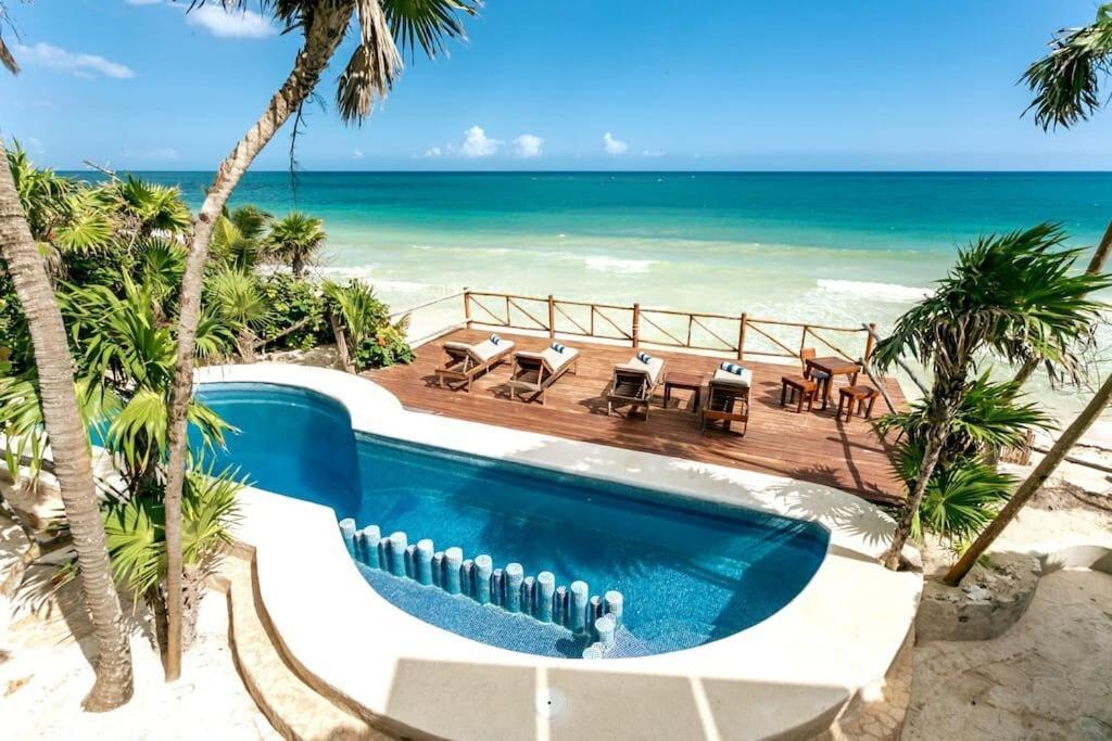 Luxury 5-Br Beachfront Home In Tulum Casa Sofia Gato Exterior foto